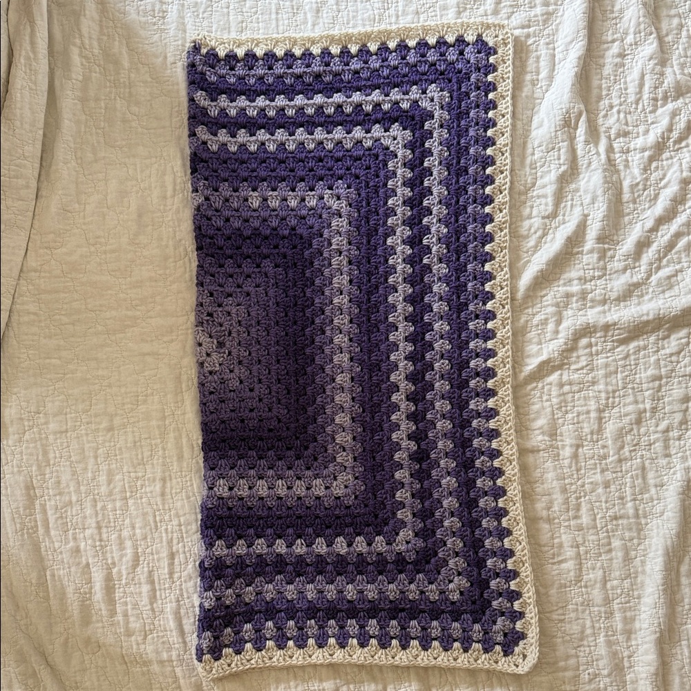 Purple and Cream Hand Crafted Acrylic, Crochet Blanket
Baby - Picture 2 of 4